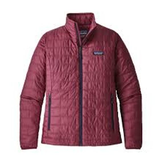 Patagonia Full Zip Nano Puff Puffer Jacket Coat Maroon Red Small - Picture 1 of 8